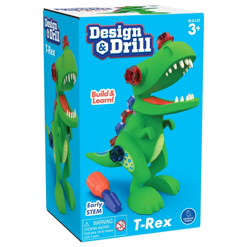 Educational Insights Design & Drill T-Rex – Hands-On Dinosaur Construction Toy