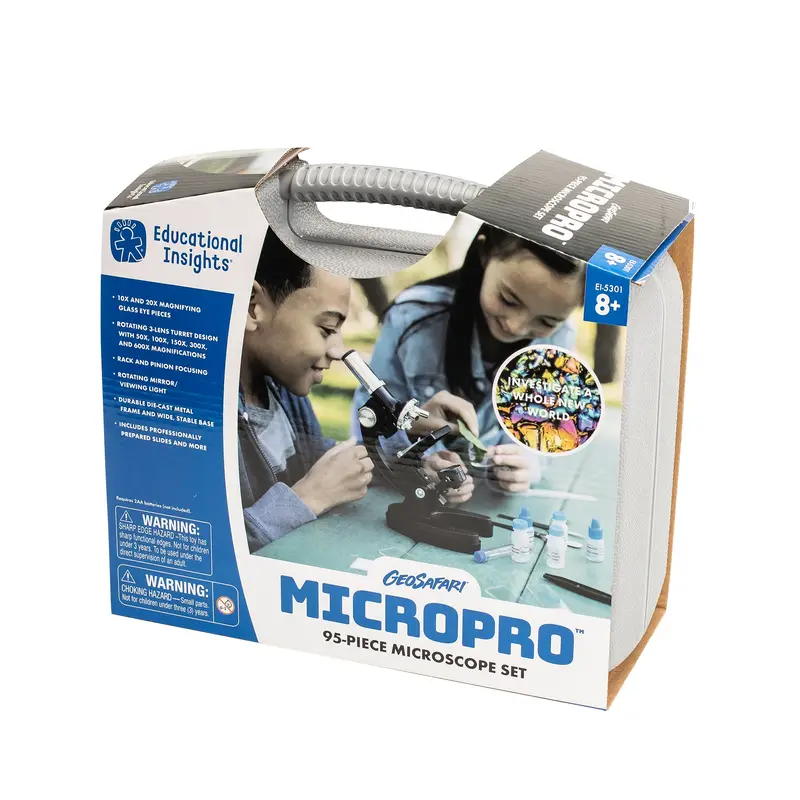 Educational Insights GeoSafari MicroPro Microscope – 95-Piece STEM Exploration Kit