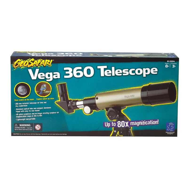 Educational Insights GeoSafari Vega 360 Telescope – Beginner Astronomy Discovery Kit