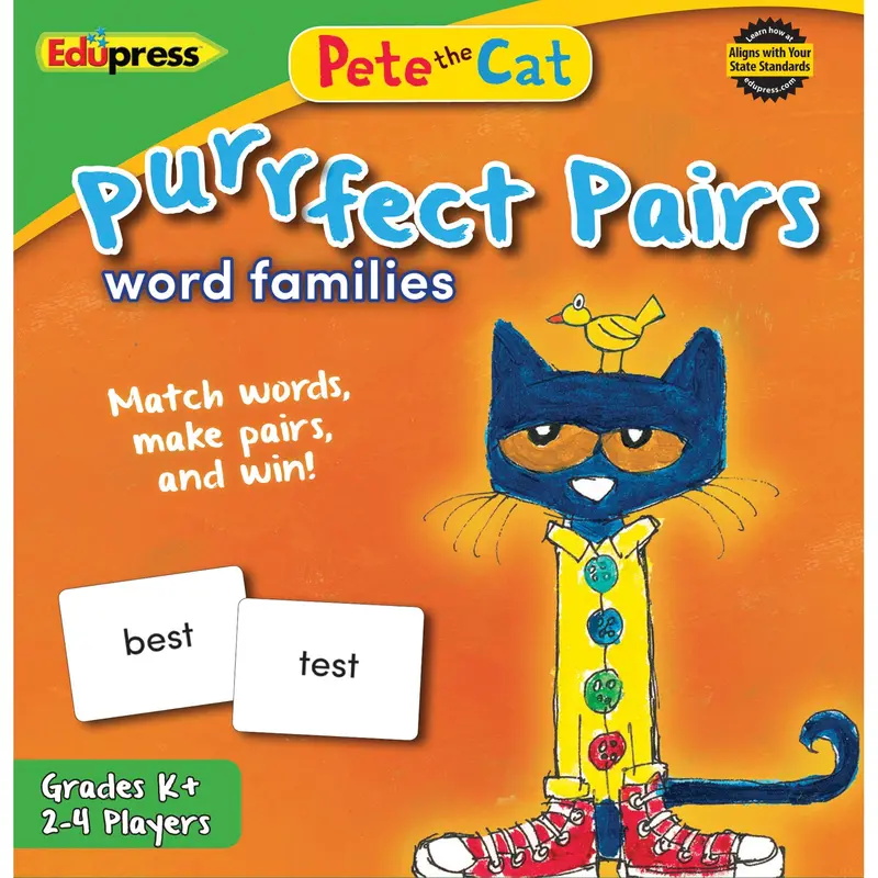 Edupress Pete the Cat Purrfect Pairs – Word Family Matching Game