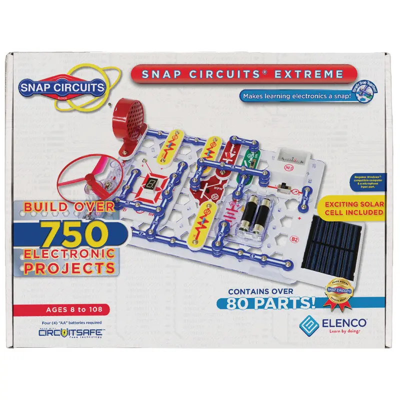 Elenco Snap Circuits Extreme SC-750 Electronics Learning Kit for STEM Enthusiasts