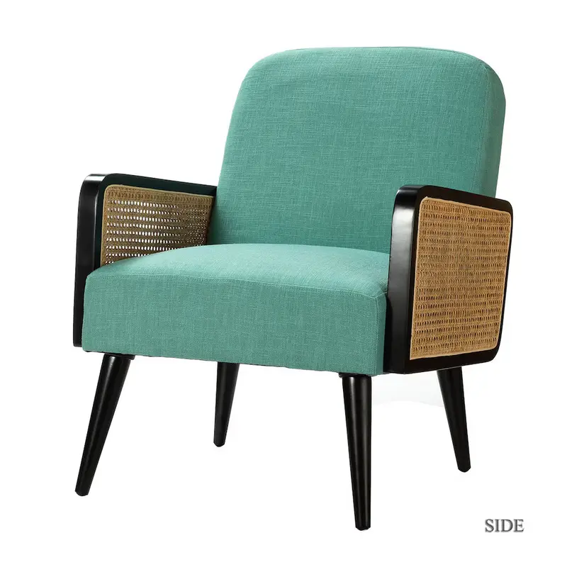 Elva Handwoven Rattan Armchair – Compact 25.4″W x 29.1″D x 32.7″H Accent Seating by Jayden Creation