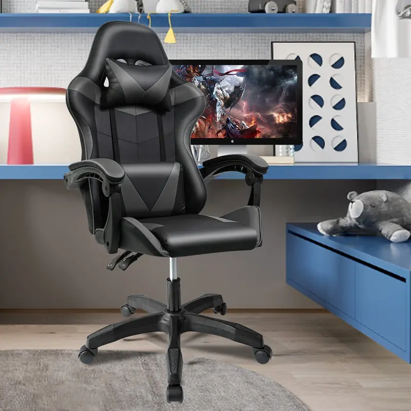 Ergonomic High-Back Gaming & Office Chair – Lumbar Support, Adjustable Armrests, Racing Design