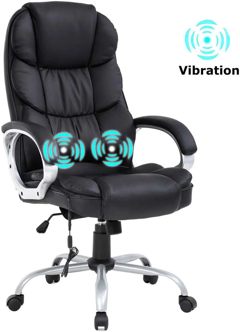 Ergonomic Massage Leather Office Chair – Reclining Computer Seat with Lumbar Support & Remote Control | 512428