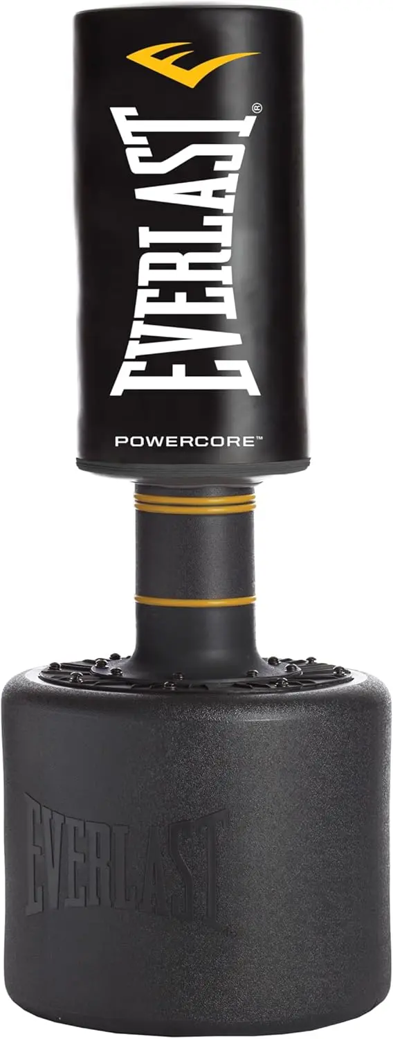 Everlast PowerCore Free-Standing Boxing Bag – Ergonomic Indoor Home Gym Punching Bag, Heavy-Duty MMA Training Equipment