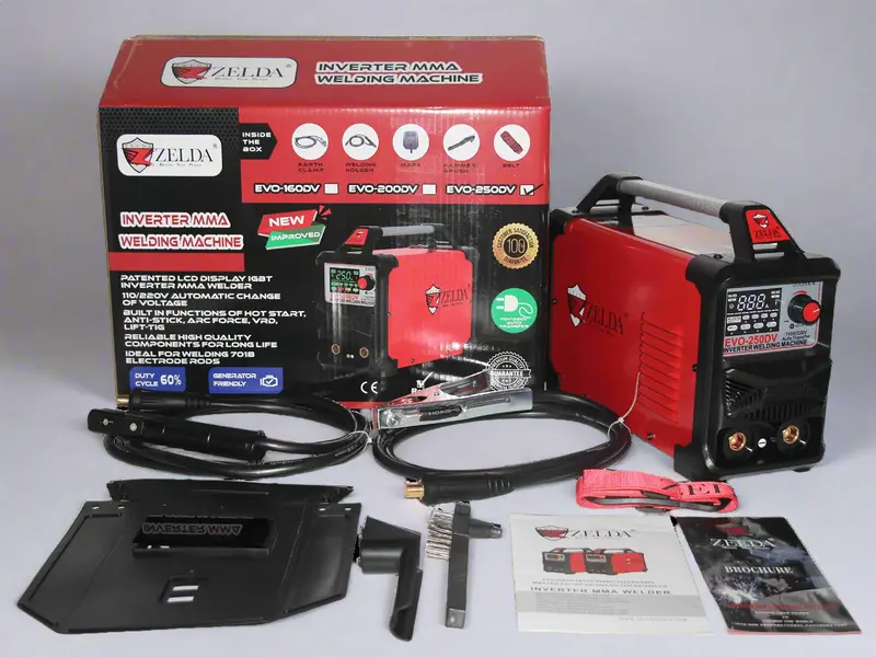 EVO250DV 250-Amp Dual-Voltage Welder | Portable MMA and TIG Inverter with LCD Interface