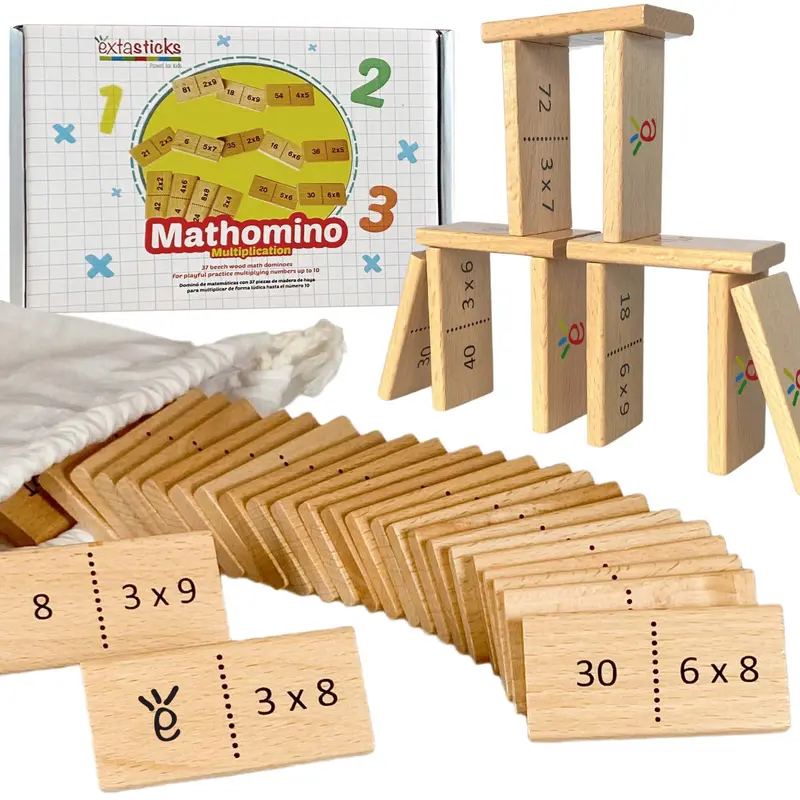 Extasticks Mathomino Game – Multiplication & Algebra Practice with Dominoes