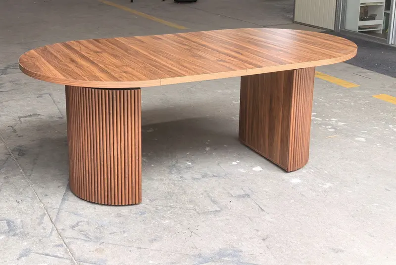 Extendable Reeded Dining Table – Modern Farmhouse Space-Saving Design TLRT01