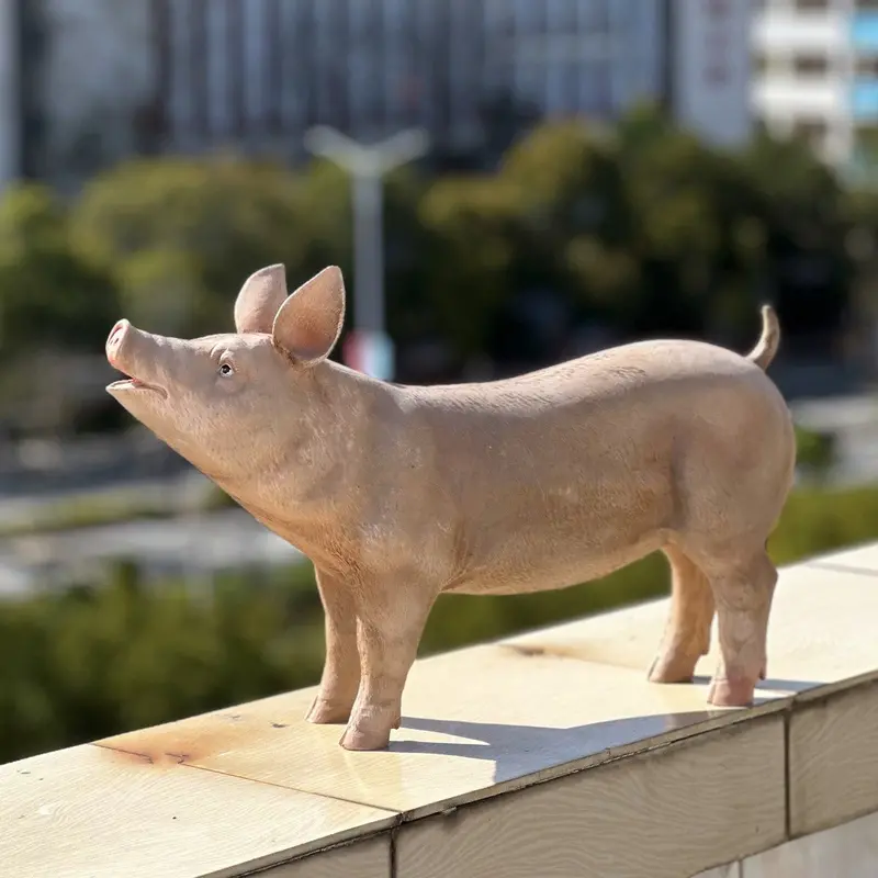 Farm Animal Resin Yard Decor Set – Pig, Goose, Hen, and Rooster Figurines for Indoor or Outdoor Use