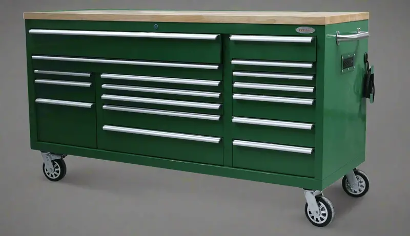 Fatboy Xtra-Wide 17-Drawer Tool Cabinet – Industrial Roller Bench with Reinforced Steel Frame and Smooth Casters