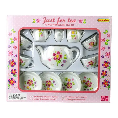 Floral Porcelain Tea Set – 12-Piece Elegant Children’s Pretend Play Collection