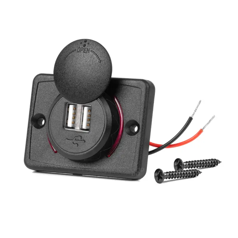 Flush-Mount Dual-Port 12V/24V USB Charging Adapter