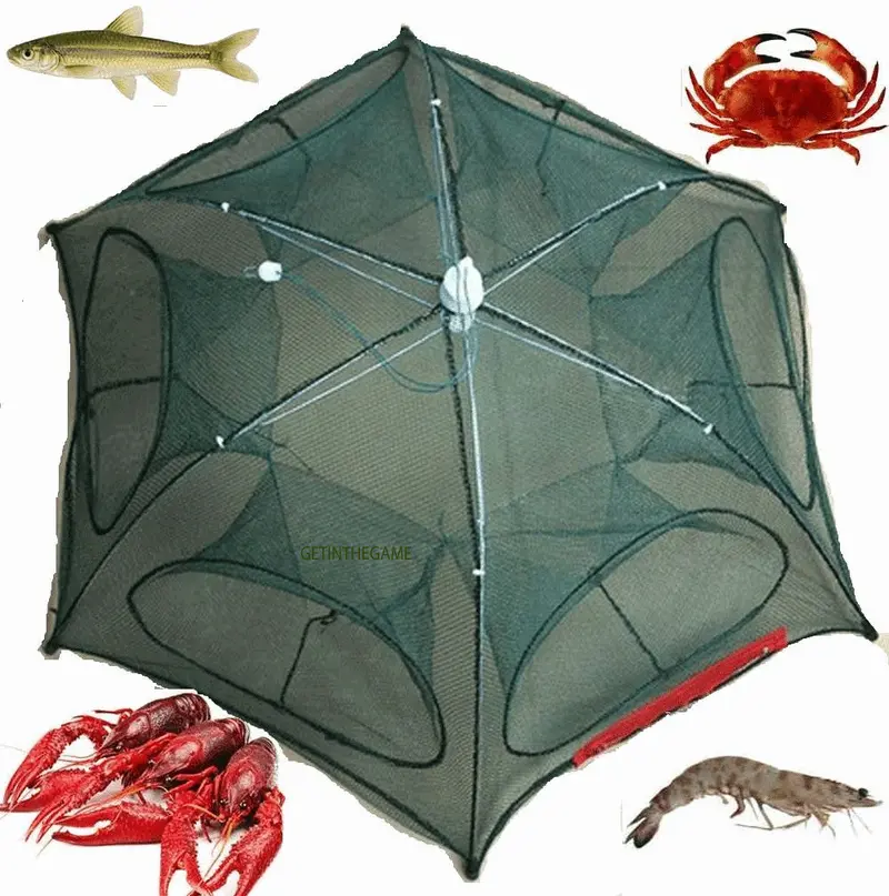 Foldable Crab & Minnow Trap — Portable Bait Net for Shrimp, Crawdad & Small Fish Fishing (721MT)