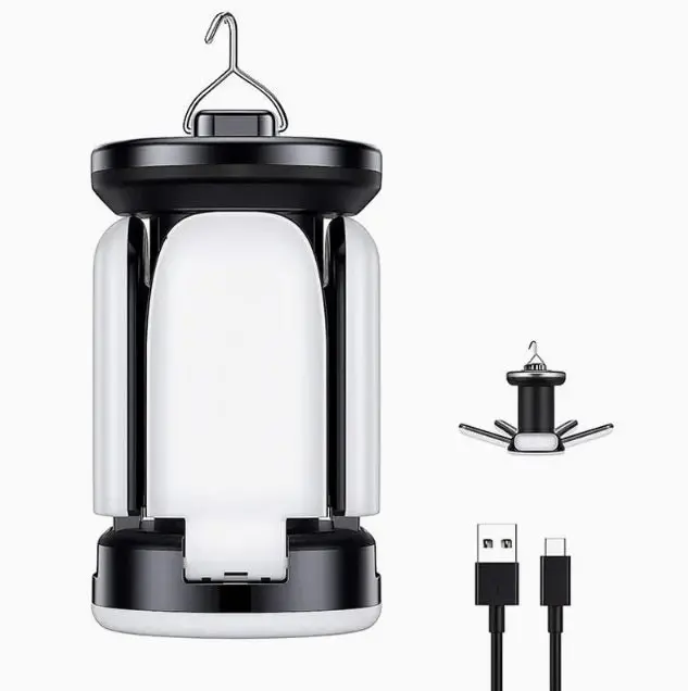 Foldable Rechargeable Camping Lantern – 60-LED Solar & USB-Powered Emergency Light w/ 7 Modes