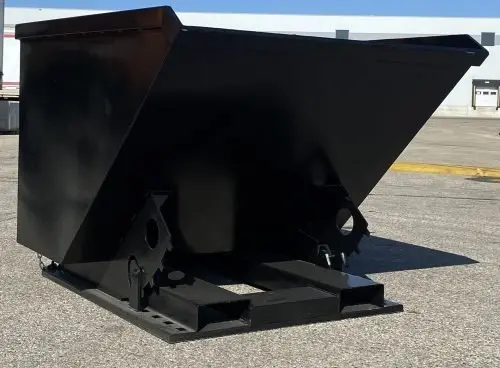 Forklift-Compatible Dump Hopper – Adjustable 1.5–3.0 CY Tip Bin for Construction & Waste Handling