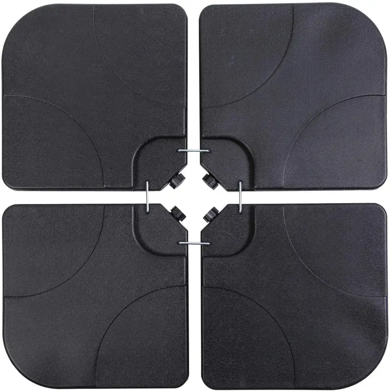 Four-Piece Adjustable Umbrella Base Weight Set for Stability on Patios and Decks