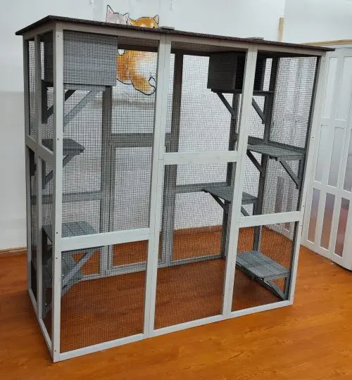 Four-Tier Weather-Resistant Catio Enclosure – Multi-Level Outdoor Habitat for Cats and Small Pets (Model MSHCAT016)