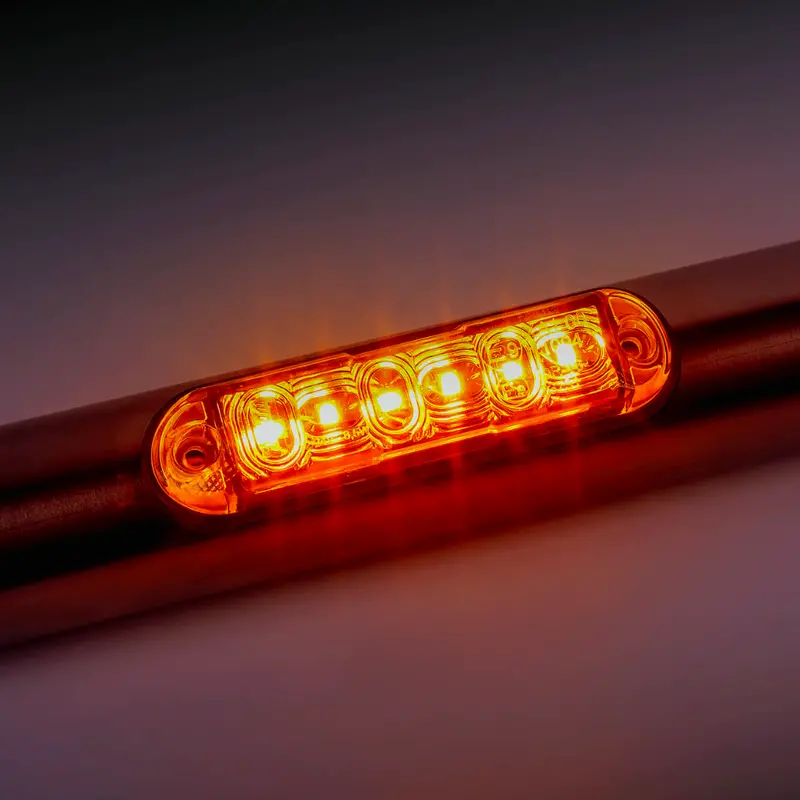 Fristom Amber LED Strobe Light – Round-Bar Mountable Warning Beacon