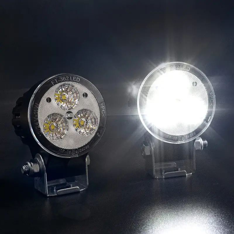 Fristom High-Output Round LED Work Light – Adjustable Spot or Flood Beam (1200 lm)