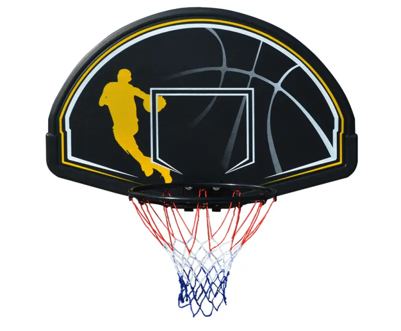 Full-Size Wall-Mounted Basketball Hoop with 44-Inch Tempered Glass Backboard and Weather-Resistant Net