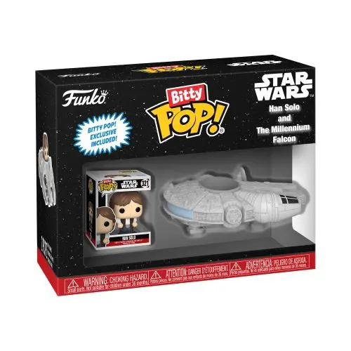 Funko Bitty POP! Rides Han Solo Vinyl Figure – Millennium Falcon Vehicle, 2″ Scale