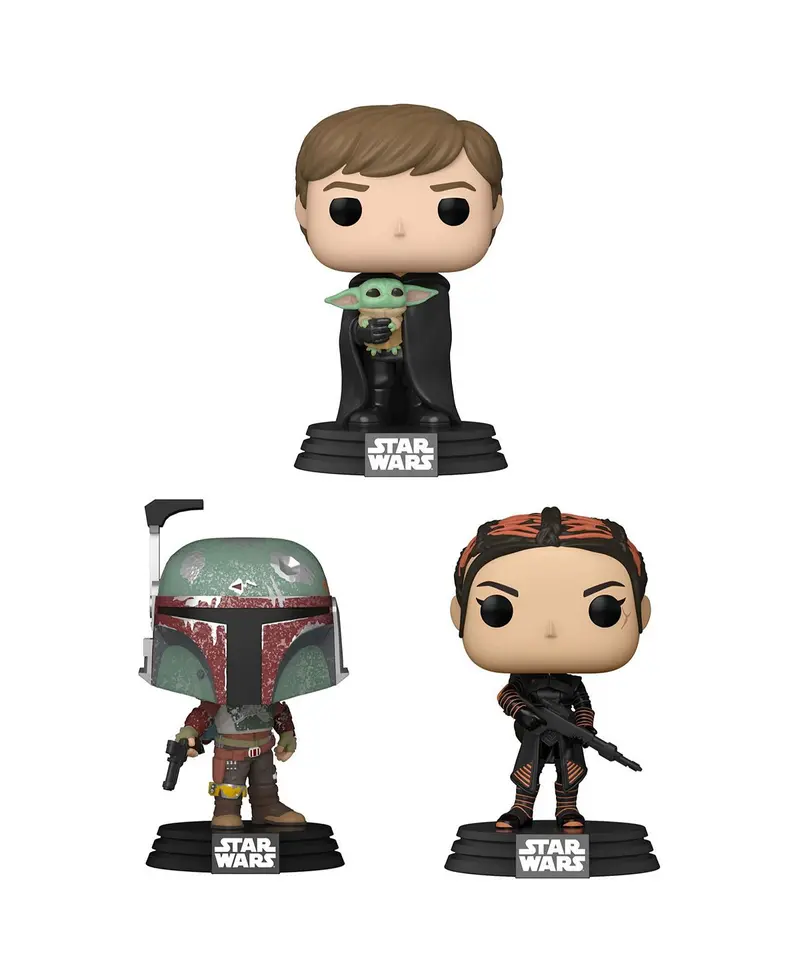 Funko POP! Star Wars Mandalorian Collection – Vinyl Figures: Marshal, Fennec Shand & Luke with Child