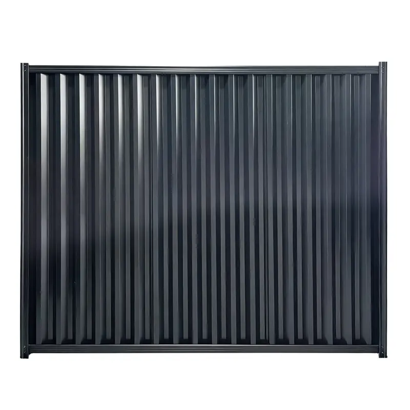 Galvanized Corrugated Metal Fence Panel – 6 ft High × 7.6 ft Wide, Heavy-Duty Steel Privacy or Boundary System