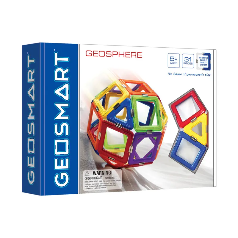 GeoSphere Magnetic Construction Set – 31-Piece STEM Building Kit with Rotating Base