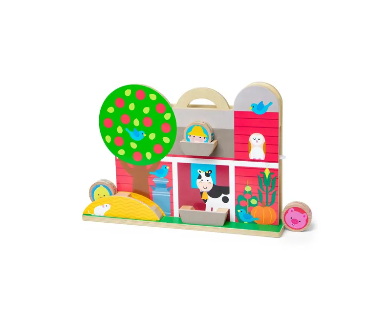 GO TOTs Barnyard Tumble – Interactive Farm Animal Knockdown Play Set