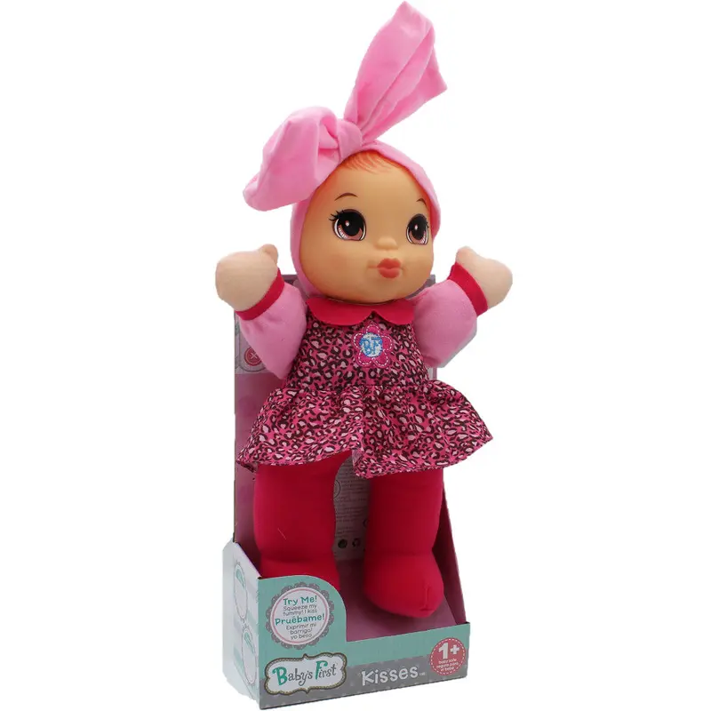 Goldberger Baby’s First Kisses Bilingual Doll – 13-Inch Pink-Outfit Edition
