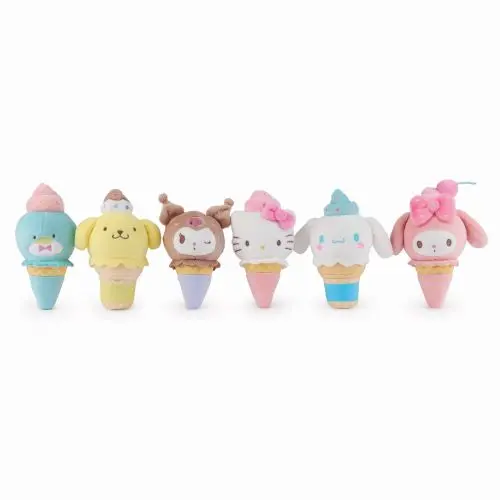 GUND Sanrio Ice Cream Surprise Plush Keychain – 4-Inch Assorted Character Variety