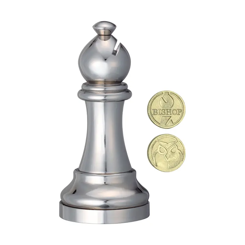 Hanayama Cast Metal Chess Bishop Puzzle – Level 2 Brain Teaser by BePuzzled