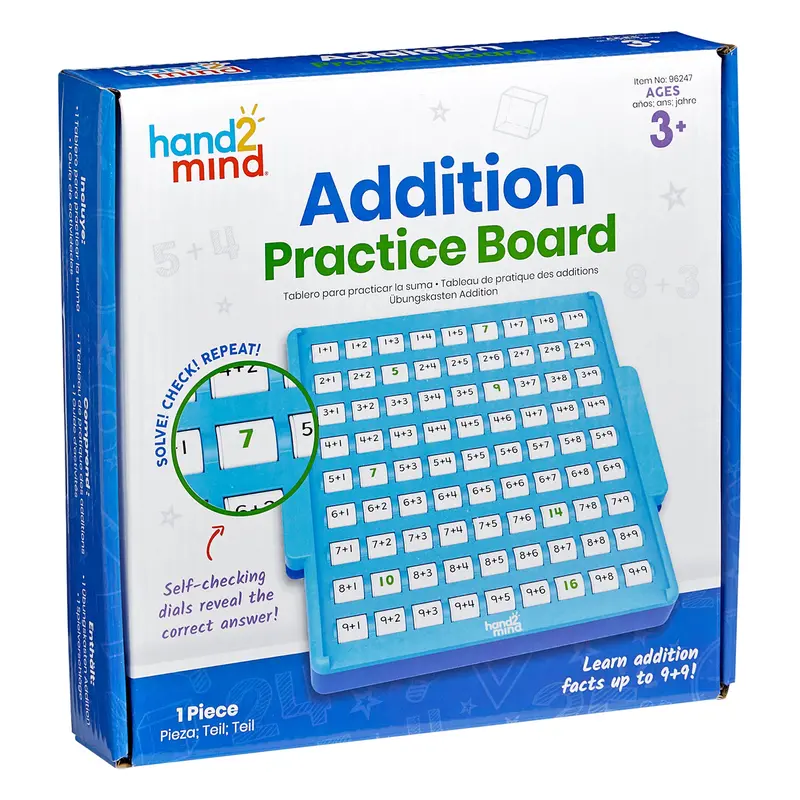 Hand2Mind Spin & Solve Addition Board – Interactive Math Practice Game