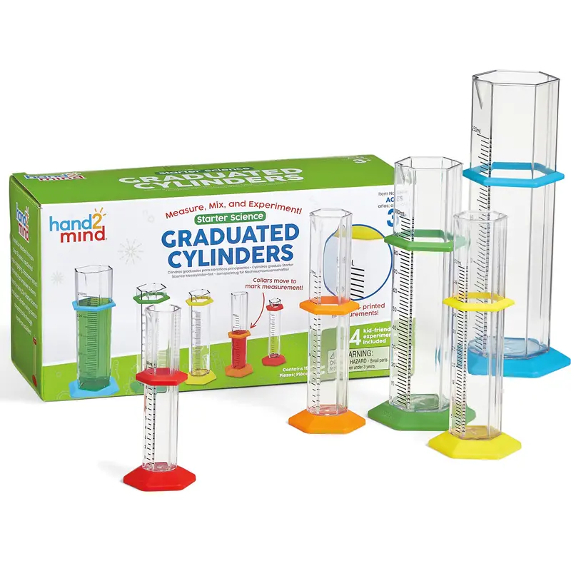 Hand2Mind Starter Set of Graduated Cylinders – Kid-Friendly Science Tools