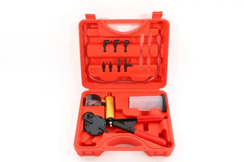Handheld Vacuum Pump Tester Kit with Universal Adapters for HVAC and Auto Diagnostics