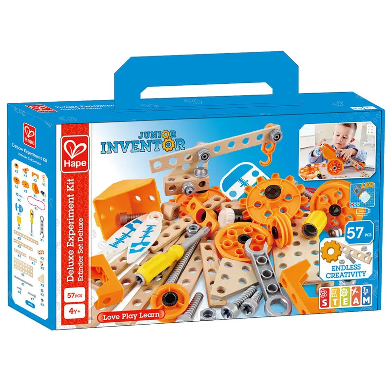 Hape Junior Inventor Deluxe STEM Lab – 57-Piece Advanced Experiment Collection
