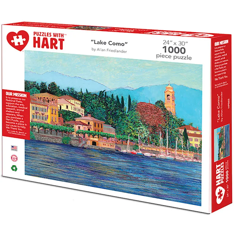 Hart Puzzles: Lake Como Scenic Art – 1000-Piece Landscape Jigsaw
