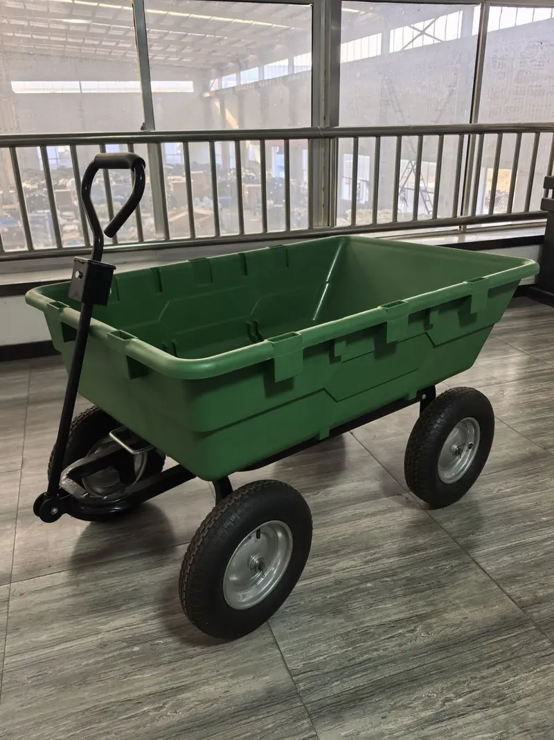 Heavy-Duty 300kg Garden Dump Cart with 16-Inch Pneumatic Tires – Utility Transport Solution