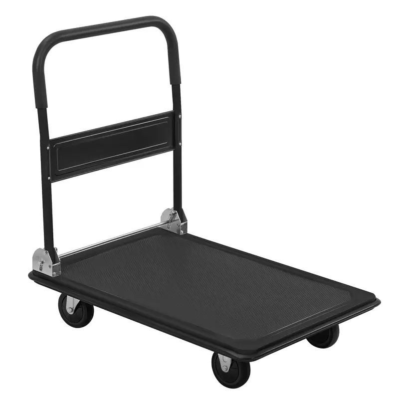 Heavy-Duty Folding Platform Dolly – 660 lb Capacity Steel Warehouse Cart for Industrial Use (AMMPC300)