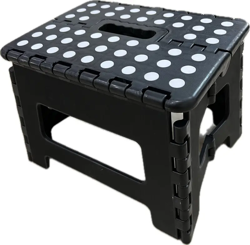Heavy-Duty Folding Step Stool – Compact 12.6-Inch Anti-Slip Plastic Design (Model STP126)
