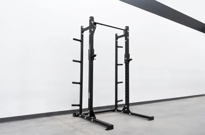 Heavy-Duty High Squat Rack with Integrated Weight Storage