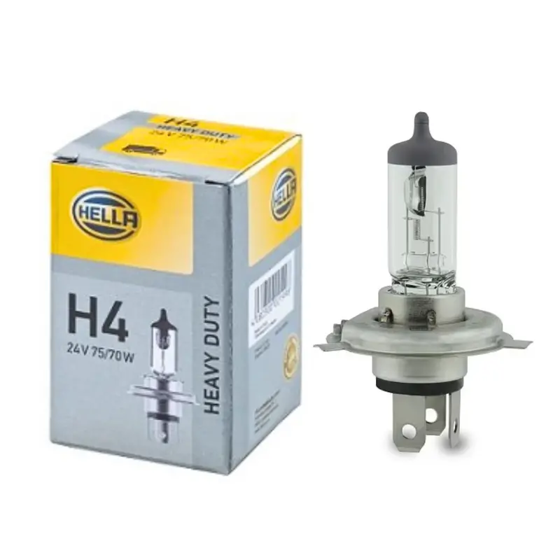 HELLA Heavy-Duty 24V H4 Headlight Bulb – 75/70W Truck & Commercial Vehicle Lamp