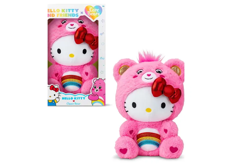 Hello Kitty x Care Bears Cheer Bear Plush – 10-Inch Cuddly Friendship Toy