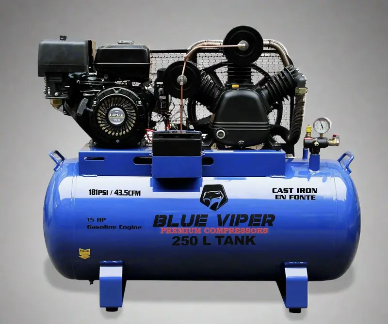 High-Capacity Gas Air Compressors – 13 HP & 15 HP Models with 39- or 66-Gallon Tanks
