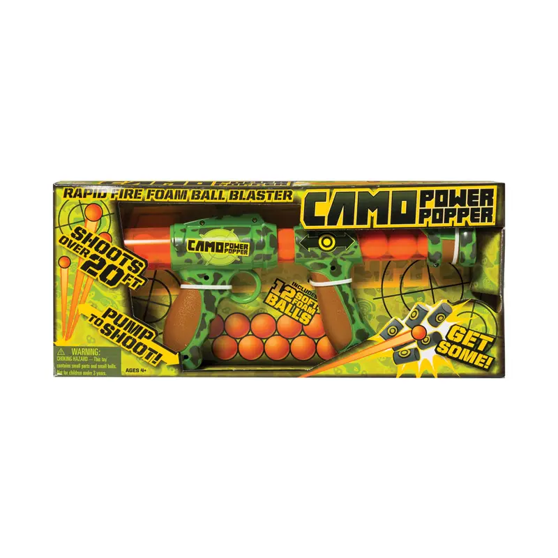 Hog Wild Camo Power Popper – Rapid-Fire Foam Blaster with 12 Projectiles