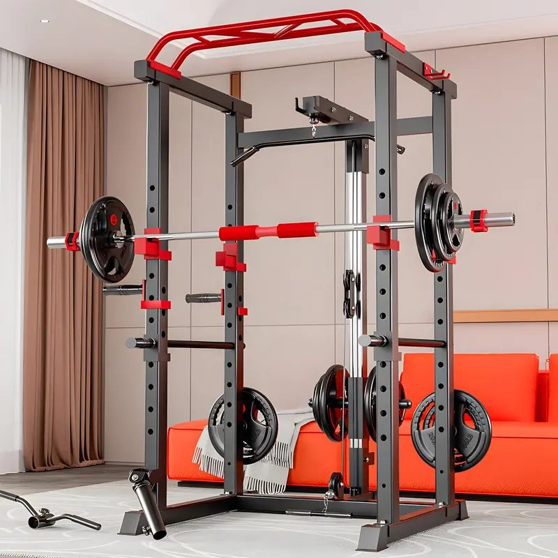 Home Power Rack with Lat Pulldown & Squat Station – 700 lb Capacity Heavy-Duty Gym Equipment, Model 52325
