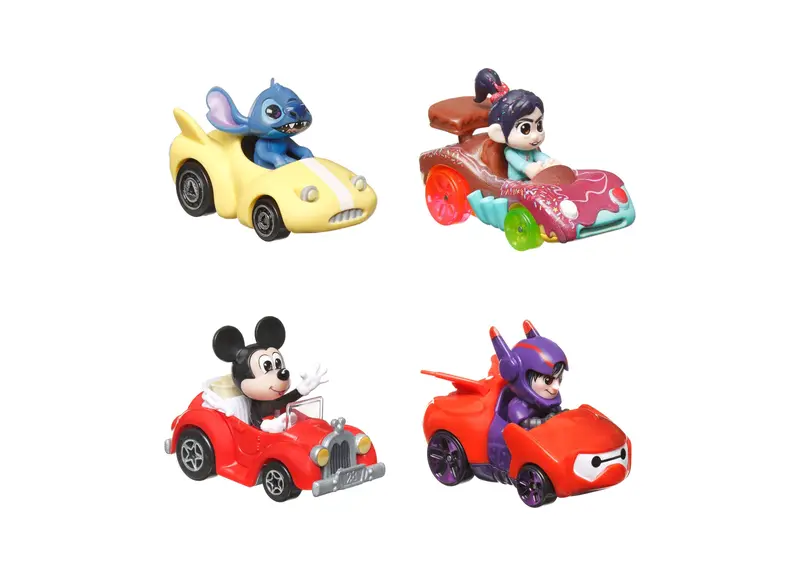 Hot Wheels RacerVerse Disney 4-Pack Die-Cast Cars Featuring Beloved Characters
