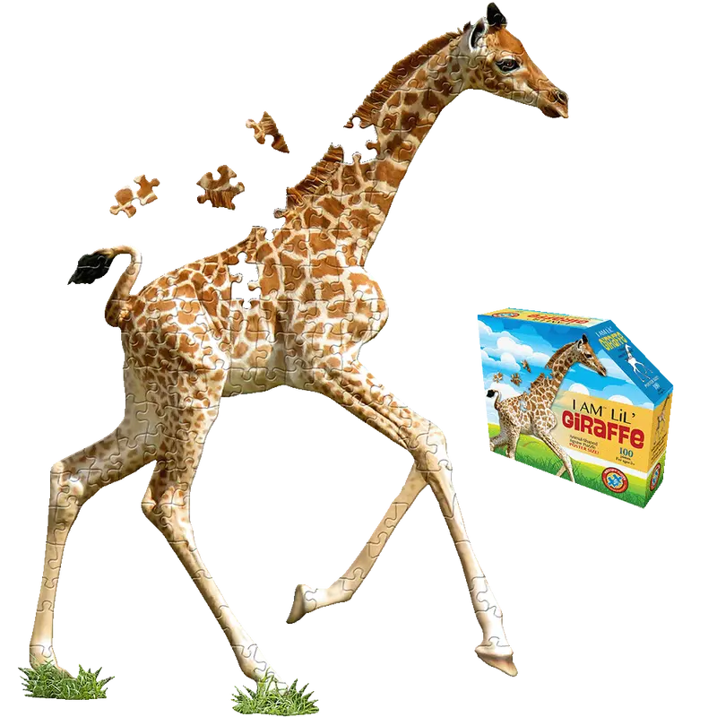 I AM LiL’ GIRAFFE Puzzle – 100-Piece Animal-Shaped Jigsaw for Toddlers
