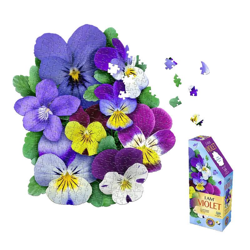 I AM Violet Floral Jigsaw Puzzle – Madd Capp Inspirational 350-Piece Design