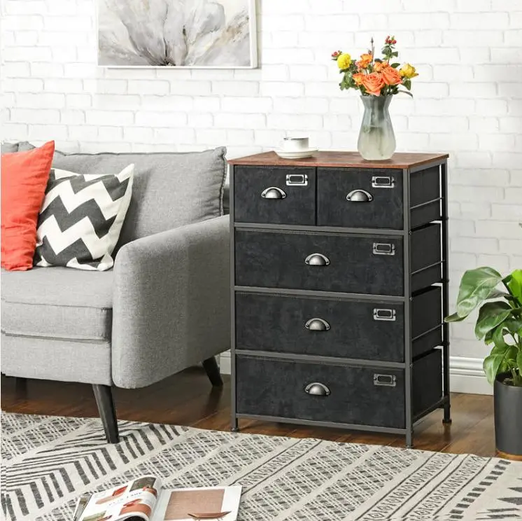 Industrial-Style Fabric Dresser with Drawers – Heavy-Duty Storage Unit for Bedroom, Office or Closet (ULVT45H)